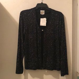 Ladies large glitter top with attached black undershirt.